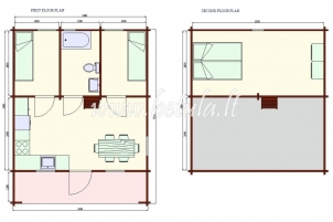 Wooden house with loft Betula119m