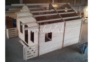 Wooden house with loft Betula119m